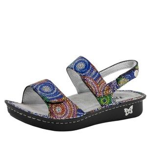 Alegria Verona Bullseye Leather Slide Sandals